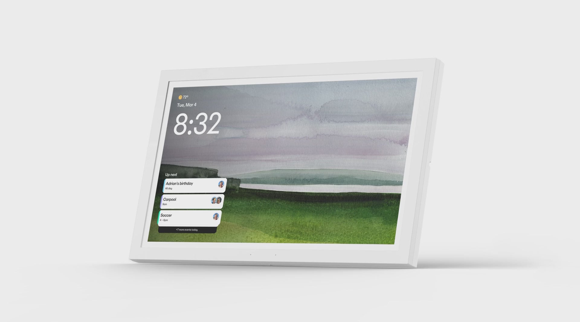 Family Hub photo frame and calendar animation on the touchscreen display
